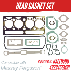 HEAD GASKET SET FOR MASSEY FERGUSON / PERKINS 4222455M91 / U5LT0509 A4.203 65 356  - 71-7